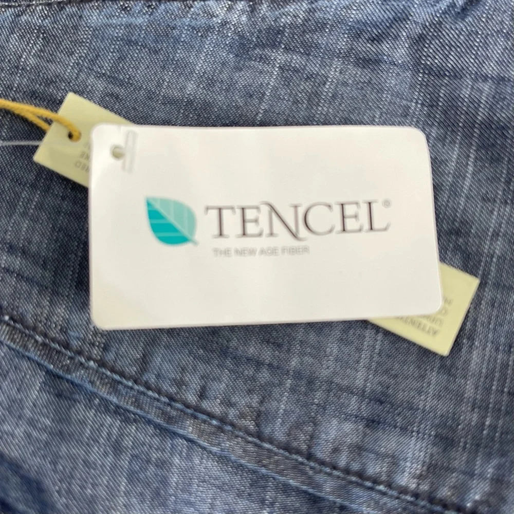 Level 99 Blue Denim Picket Tencel and Linen Trousers Size 27 NWT - Picture 12 of 13